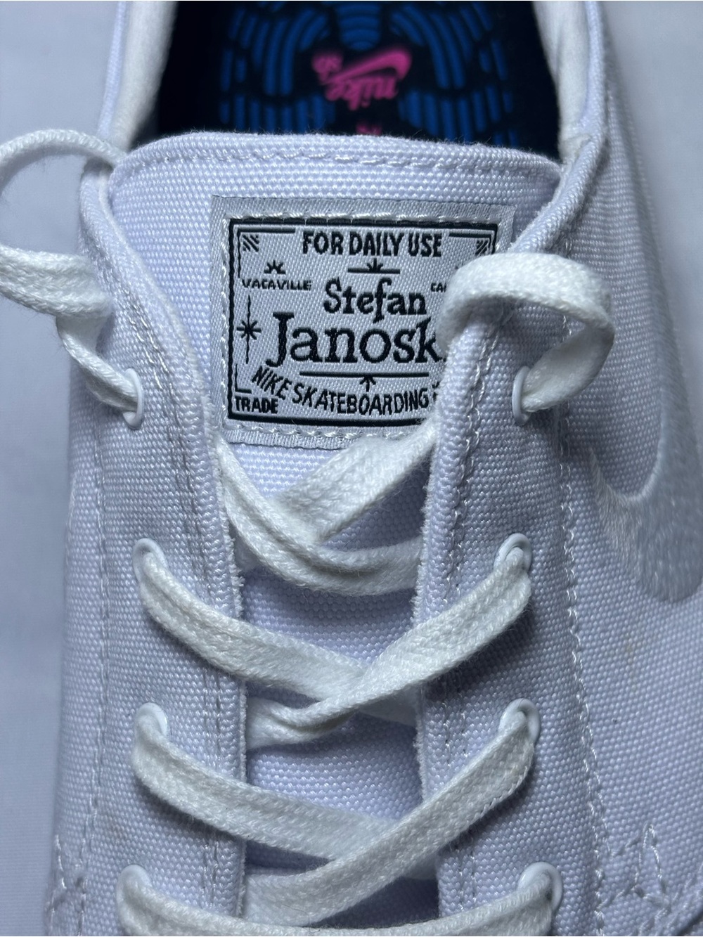 Nike Zoom Stefan Janoski Canvas Zoom Air White Skate Boarding Mend 12 NWOT - Picture 5 of 13